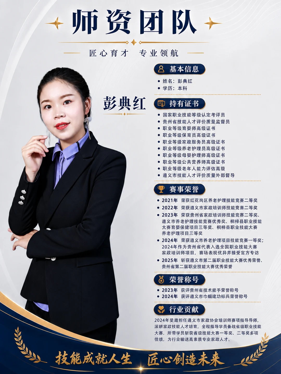 彭典红老师专业资质介绍